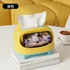 Caja de pañuelos de escritorio Dopamina, caja de pañuelos creativa y linda para la sala de estar, lujo ligero de alta gama, sofisticada caja de servilletas para el hogar
