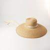 Sombrero de Paja Lafite Tejido a Mano con Correa, Nuevo para Primavera y Verano Europeo y Americano, de Copa Plana, Ala Ancha Curva, para Viajes al Aire Libre, Playa
