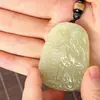 Pingente Natural Afegão do Deus da Riqueza para Homens e Mulheres Pingente de Jade Pingente de Jade Branco Ábaco Pingente de Jade do Deus da Riqueza Colar Pingente de Jade