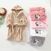 2021 Primavera e Outono Meninas Crianças Pijamas Flanela Roupão Meninos Casa Roupas Com Capuz Crianças Camisola Inverno