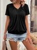Camiseta Transfronteriza Diseño para Mujer Manga Corta Verano 2024 Nueva Talla Grande Camiseta de Manga Corta para Mujer
