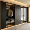 Muebles de armario de lujo ligero italianos, gabinetes de isla integrados de cocina abierta hechos a medida para toda la casa en Singapur en el extranjero