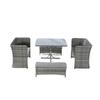 Atacado de fábrica conjunto de mesa e cadeira de vime para varanda externa, conjunto de sofá para terraço externo e pátio