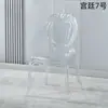 Silla de Palacio de Bambú de Cristal al por Mayor Plástico PC Acrílico Transparente Salón de Bodas Tema Salón de Banquetes Silla de Comedor para Bodas