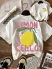 Camiseta Creativa de Fruta Limón con Patrón de Celosía para Mujer Verano Top a Cuadros Camiseta Suave Combinación Perfecta Manga Corta para Mujer