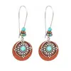 Pendientes Geométricos Populares de Aleación Estilo Resort de Playa para Mujeres Acrílico Turquesa Textura de Moda Pendientes al por Mayor