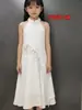 Vestido de Tirantes Blanco Liso Teñido Tie-Dye Estilo Étnico para Niños Vestido de Tirantes para Niñas Venta al por Mayor