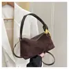 Nova Bolsa da Moda Maillard de Nicho para Mulheres, Bolsa Transversal Versátil Retro de Comércio Exterior, Bolsa de Mão de Alta Qualidade com Textura, Bolsa Almofada