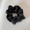 Scrunchie Patchwork de Renda Cetim de Alta Qualidade para Mulheres, Estilo Coreano Doce Versátil Prendedor de Cabelo Acessório de Cabelo Elástico