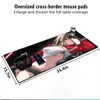 Alfombrilla de Ratón Sexy de Belleza Anime Tamaño Grande Borde Cerrado Pad para Laptop Goma Antideslizante Teclado Alfombrilla para Escritorio de Oficina
