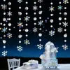 Decoraciones colgantes de copo de nieve con láser transfronterizas, guirnaldas de copos de nieve, decoraciones navideñas para fiestas de temática invernal, adornos colgantes de copo de nieve