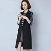 Chaleco para Mujer Largo Medio Abrigo Nuevo Talla Grande Negro Chaleco Ropa sin Mangas Ajustado Traje Ajustado Traje de Primavera y Otoño