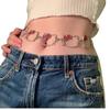 Estilo Doce e Descolado Feminino Corrente de Cintura Hello Kitty Brilhante com Diamantes Fofa Corrente de Cintura Fashion Estilosa Estilo Hip-Hop Corrente de Cintura de Metal Corrente Corporal