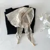 Bufanda Triángulo de Algodón Bordado Fina/Premium Bufanda Pequeña Floral de Seda Estilo Francés Pañuelo para la Cabeza con Adorno de Encaje Chal Pequeño