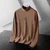 Ropa interior térmica de otoño e invierno para hombre, camiseta de manga larga, cuello semi-alto, ropa de otoño, marca de moda, ropa para hombre de alta calidad