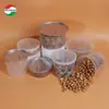 Frasco de Plástico PP con Boca Ancha, Grado Alimenticio, con Tapa de Aluminio, Recipiente de Empaque para Snacks, Pasteles y Postres, Recipiente de Fácil Apertura