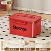 Caixa de Armazenamento Portátil para Uso Doméstico, Grande Capacidade, Caixa de Armazenamento de Plástico Espessado para Roupas, Brinquedos, Lanches, com Tampa