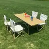 Juego de mesa y silla personalizado para uso en automóvil, mesa plegable portátil para camping al aire libre, mesa para puesto de barbacoa, taburete plegable ligero para el hogar