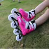 Patines de Velocidad para Principiantes para Adultos y Niños, Patines de Carreras, Competición de Patinaje sobre Ruedas, Ajustables de Tres Ruedas Grandes Antideslizantes