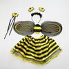 Trajes de desempenho infantil, asas de abelha amarela de três peças, adereços de desempenho, joaninha, pó dourado pintado, dia das bruxas