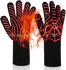 Guantes Protectores Antiescaldaduras para Barbacoa Resistentes a Altas Temperaturas Largos de Aramida Silicona Barbacoa Nitrilo Horno de Microondas Ignífugos Guantes de Aislamiento Térmico