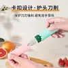 Cuchillo para Fruta y Pelador, Pelador de Cocina de Doble Propósito, Pelador Delgado, Rebanador de Melón de Acero Inoxidable, Cortador de Doble Hoja, Multifuncional 2 en 1