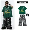 Ropa infantil hiphop hip-hop marca de moda hip-hop traje verde ropa de moda infantil niños moda callejera chicas disfraz 1 de junio