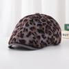 Gorra de Visera Leopard Print Moda Coreana para Mujer, Primavera y Otoño Personalidad Retro Casual Boina de Pintor Versátil Gorra de Pico Tendencia