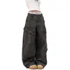 Jeans de trabajo camuflados para hombres y mujeres, estilo street dance hip-hop high street, con bolsillos grandes, pantalones largos casuales americanos holgados, modernos