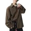 Camisa de manga larga a rayas tie-dye de diseño popular otoño 2025 nueva holgada casual cuello de solapa camisa fresca para hombre