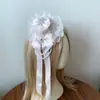 Chapéu diagonal de corrente com laço fofo, acessório de cabeça rosa doce estilo Lolita, acessório doce e versátil