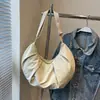 Bolsa de Empanadas de Gran Capacidad para Viajes Diarios Estilo Nuevo 2026 Color Sólido Personalidad Simple Bolso de Hombro Único Bolso Cruzado Casual de Nicho Elegante