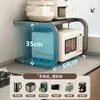 Estante estable en forma de U para horno de microondas, soporte de doble capa para encimera de cocina, estante de almacenamiento multifuncional para uso doméstico, ahorrador de espacio