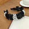 Novo Produto de Primavera Tiara de Cabelo com Laço em Camadas Estilo Coreano Cravejada de Strass Versátil Multicor Fina Tiara Retrô de Alta Qualidade