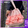 Bolsa Tote Doce Estilo Ballet Feminina 2024 Nova Grande Capacidade Ombro Lona Bolsa Coreia do Sul Casual para o Trabalho