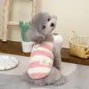 Ropa para Perros Ropa para Mascotas Corgi Pomerania Bichón Perros Pequeños Gatos Otoño e Invierno Cálido Chaleco de Terciopelo de 24 Rayas