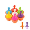 Molde de Bolas de Hielo de Silicona Transfronterizo para Verano, Molde para Helado Casero DIY con Tapa para Uso Doméstico, Molde para Bandeja de Paletas de Hielo de Silicona