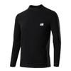Camiseta de manga comprida de lã dupla face Roupa íntima masculina Camisa de base de gola semi-alta Outono e inverno Aquecimento interno de temperatura constante Roupas quentes de outono de colarinho médio