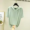 Sudadera de Verano Camiseta de Manga Corta para Mujer Estilo Western Holgada Adelgazante Base de Modal Delgada Casual Ropa para Mujer