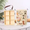 2026 Caja de Empaque para Pastelería de Yema de Huevo Gama Alta Paquete de 4 Piezas 6 Piezas 75g Caja de Regalo para Pastelería China Pastel de Luna Caja Vacía con Asa