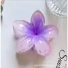 Nuevo Pasador de Pelo de Acrílico Plumeria Colorido Pinza Flor Pinza de Tiburón Elegante de Gama Alta Accesorios para el Cabello para Damas