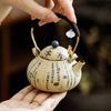 Tetera Flint Negro Azul y Blanco Olla Individual para una Persona Cerámica Preparación de Té Tetera Doméstica Lanting Preface Juego de Té Kung Fu de Gama Alta