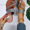 Chinelo Rasteirinha Feminino Chinelos Femininos Europeu e Americano Bico Redondo Respirável Tiras Chinelos de Casa para Mulheres