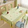 Toalha de Mesa Desenho Animado, Sem Lavagem, Impermeável, À Prova de Óleo, Resistente ao Calor, Estilo Dopamina Creme, Toalha de Mesa Retangular, Protetor de Mesa, Chá