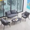 Sofá de exterior tejido doble mueble nórdico ratán impermeable balcón patio creativo mesa de centro de ocio silla de ratán Terraza