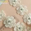 Flor de seda de poliéster fino Broca de unhas Lace Flor tridimensional Pequena borla de unhas Broca Código de barras Acessórios de renda