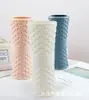 Jarrón de plástico colorido estilo europeo para el hogar flor seca dispositivo de flores decoración de mesa de comedor sala de estar contenedor de arreglo floral geométrico
