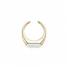 Anillo Ovalado Abierto Electrochapado en Oro Real de 18K Anillo para Dedo Índice Retro Vintage Joyería Simple Versátil para Mujeres