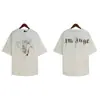 Versão Correta da Camiseta Pronta Redonda de Manga Curta Solta Palm Palm Angels Estampa de Letras Splash Transfronteiriça
