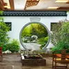 Papel tapiz de patio de arquitectura clásica china tridimensional arco restaurante de barbacoa restaurante Tela de pared restaurante de olla caliente pared de fondo papel tapiz